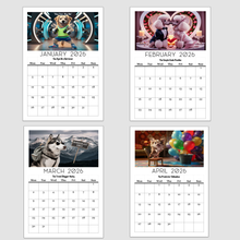 Load image into Gallery viewer, 2026 Calendar, If Dogs Were Influencers, Every Month with an Influencing Dog, Dog Owners Calendar A4