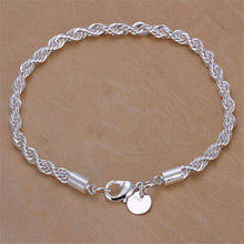 Load image into Gallery viewer, Twisted Rope Silver Plated Bracelet