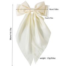 Load image into Gallery viewer, Ivory Bow Hair Clip Ribbon Bowknot Spring Clip Satin Barrettes