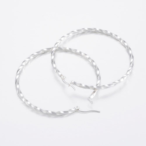 Twisted Ring Large Hoop Earrings