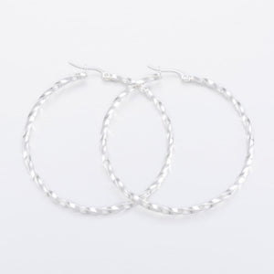 Twisted Ring Large Hoop Earrings