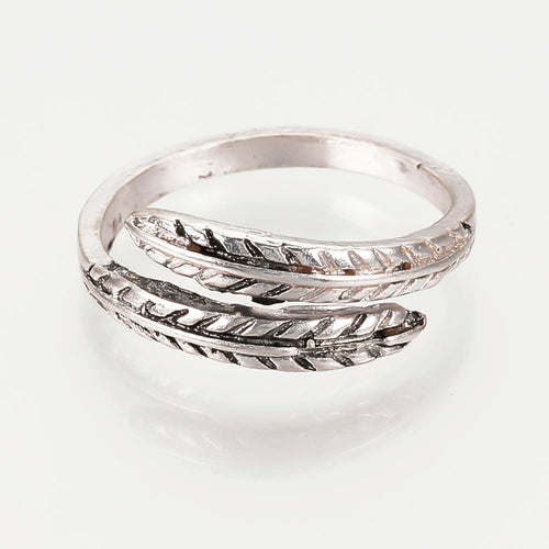 Adjustable Alloy Angel Feather Ring