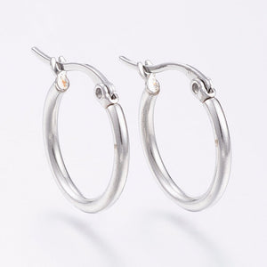 Hypoallergenic Steel Hoop Earrings