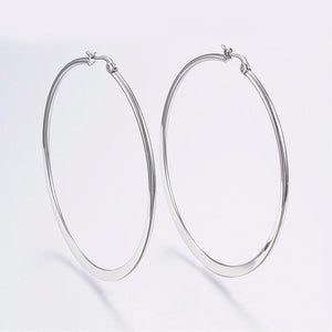 Big Hoop Earrings Hypoallergenic Earrings Flat Ring Shape