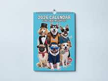 Load image into Gallery viewer, 2026 Calendar, If Dogs Were Influencers, Every Month with an Influencing Dog, Dog Owners Calendar A4
