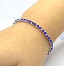 Load image into Gallery viewer, Blue Crystal Adjustable Slider Bracelet