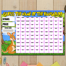 Load image into Gallery viewer, A4 Guess the name Fundraising Scratch Card Game 100 Fund Raiser