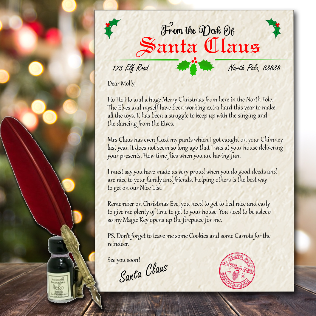 Personalised Letter From Santa - Christmas Gift for Children