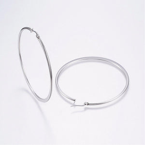 Big Hoop Earrings Hypoallergenic Earrings Flat Ring Shape