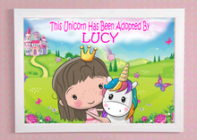 Load image into Gallery viewer, Adopt a Unicorn Daughter Granddaughter Birthday Gift Print