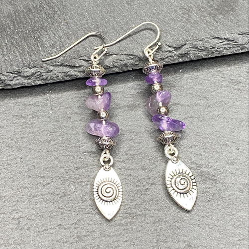 Amethyst Dangle Earrings GIft For Her, Mum, Girlfriend, Wife