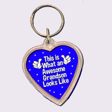 Load image into Gallery viewer, Awesome Grandson Keyring, Inspirational Gift