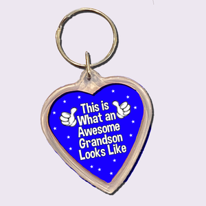 Awesome Grandson Keyring, Inspirational Gift