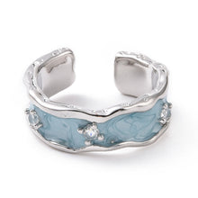 Load image into Gallery viewer, For Friends or Family Sky Blue Wave Ring