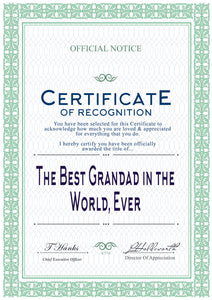 The Best In the World Certificate