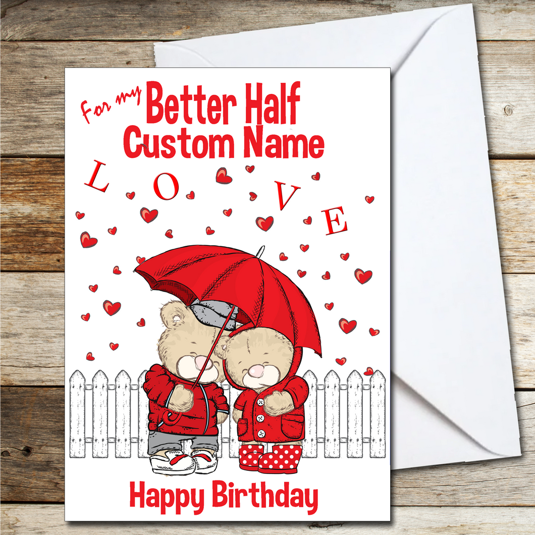 To My Darling Wife Personalised Endearing A5 Birthday Card for Her Wife Better Half