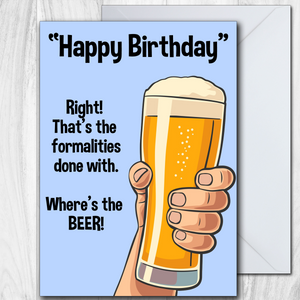 Birthday Cards Male Dad Brother Friend Uncle Grandad Beer