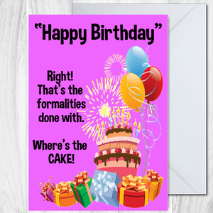 Open Birthday Cards Cake Family Friends Women Men