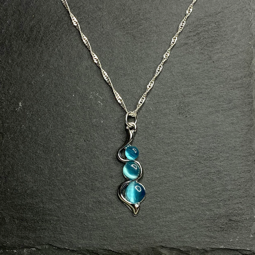 Blue Moonstone Style Necklace