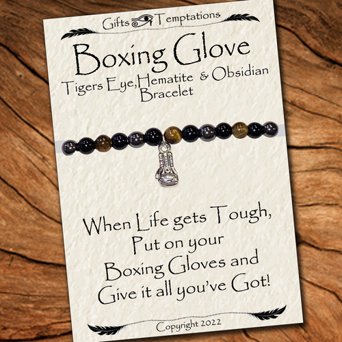 Boxing Glove, Hematite Obsidian Bracelet