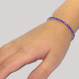 Blue Crystal Adjustable Slider Bracelet