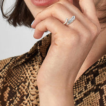 Load image into Gallery viewer, 925 Sterling Silver Leaf Encrusted Stem Ring