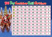 Load image into Gallery viewer, 100 Day Christmas Countdown Calendar Sticker Count Down Decor 2024 A4 Card