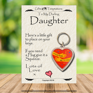 Darling Daughter Hug from Me to You Keyring