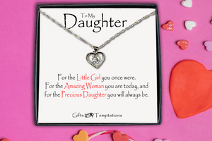 Daughter Boxed Heart Message Necklace