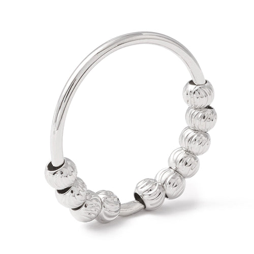 Platinum Plated Rotatable Ball Finger Spinner Ring