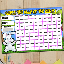 Load image into Gallery viewer, Guess the Name of Bunny Rabbit Fundraising Game Easter Spring Fete Fayre A4