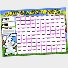 Load image into Gallery viewer, Guess the Name of Bunny Rabbit Fundraising Game Easter Spring Fete Fayre A4