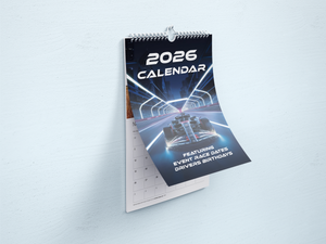 2026 Calendar Formula Racing Motorsports Events Dates, Driver Birthdays, A4 Size