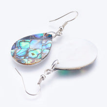 Load image into Gallery viewer, Abalone Paua Shell Dangle Earrings