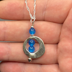 Festival Blue Swirl Bohemian Necklace