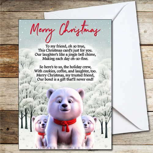 Christmas Card for Friends about Friendship A5