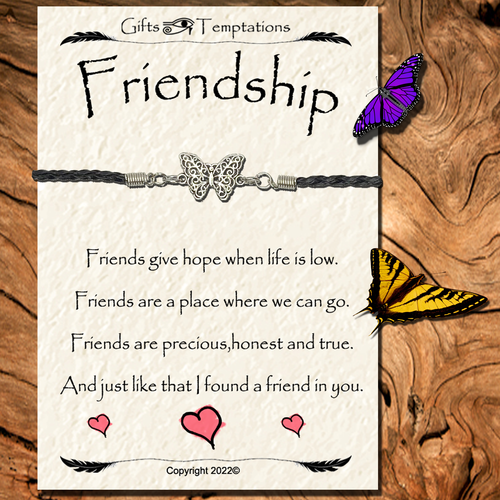 Leather Friendship Inspirational Gift Butterfly Bracelet 🦋