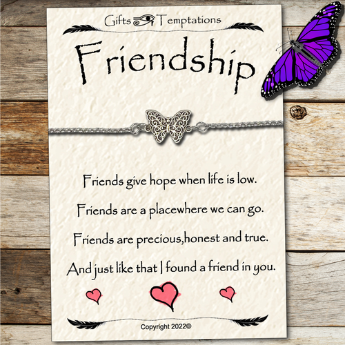 Friendship Inspirational Gift Butterfly Bracelet