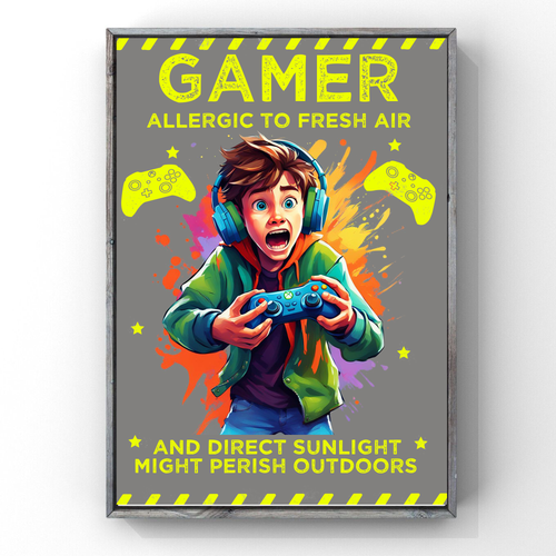 Gaming Bedroom Accessories Room Decor Novelty Birthday Gift For Gamer Brother Son Wall Art, Unique Gift