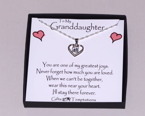 To My Granddaughter Boxed Heart Message Necklace