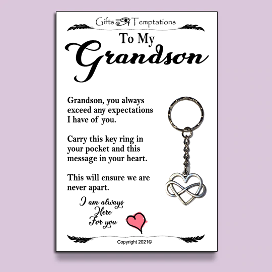 To My Grandson Keyring