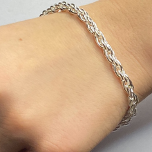 Load image into Gallery viewer, Twisted Rope Silver Plated Bracelet