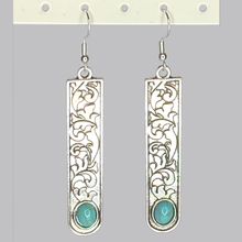 Load image into Gallery viewer, Turquoise Bar Drop Earrings Girlfriend Fiance Wife Gift