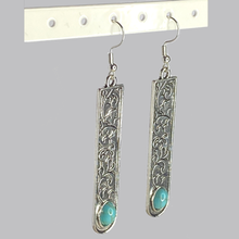 Load image into Gallery viewer, Turquoise Bar Drop Earrings Girlfriend Fiance Wife Gift