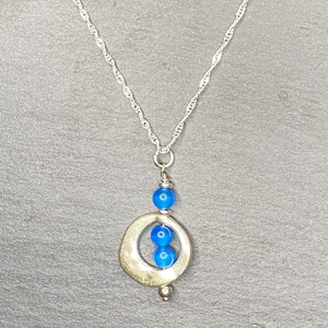 Festival Blue Swirl Bohemian Necklace