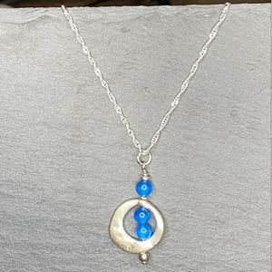 Festival Blue Swirl Bohemian Necklace