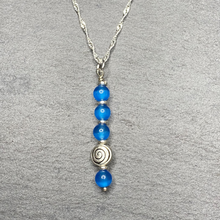 Load image into Gallery viewer, Blue Moonstone Dangle Style Swirl Drop Earrings Necklace