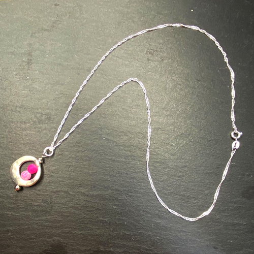 Hot Pink Frosted Boho Swirl Dangle Earrings