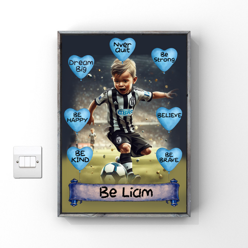 Boys Bedroom Wall Art Decor Birthday Gift Brother Son Grandson Wall Art Newcastle Football Fan