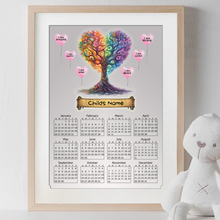 Load image into Gallery viewer, 2025 Positive Affirmation Tree of Life Single Page Calendar A4